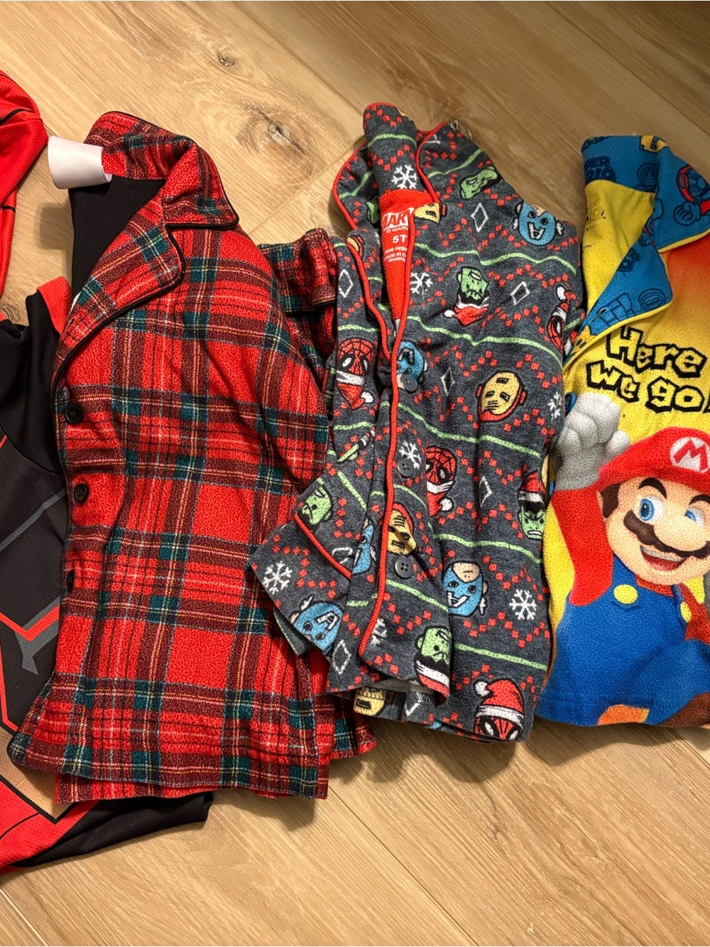 Marvel and Mario Holiday Fleece Pajama Sets